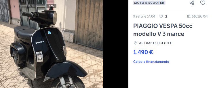 Grande occasione per questa Vespa Piaggio