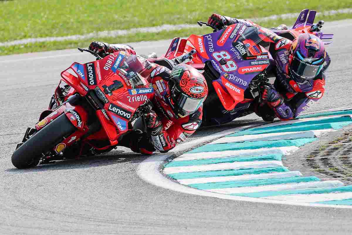 Le Ducati di Bagnaia e Martin