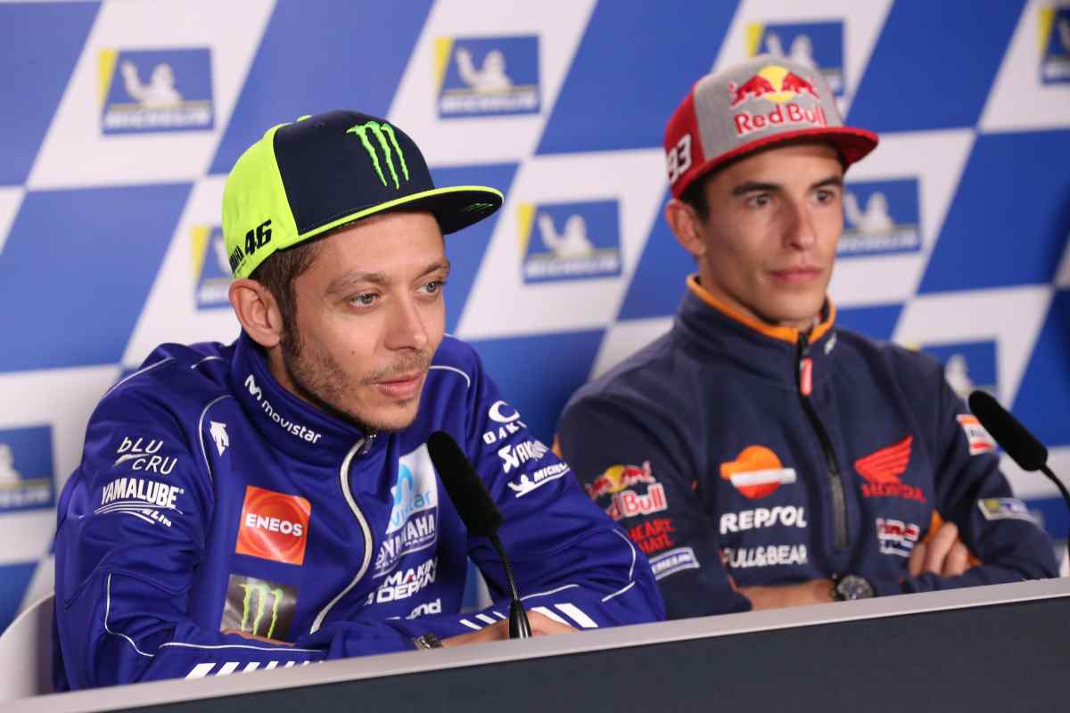 Valentino Rossi e Marc Marquez in conferenza stampa