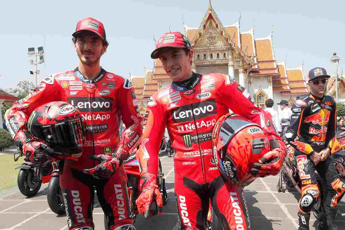 Marc Marquez e Pecco Bagnaia alla presentazione di Bangkok