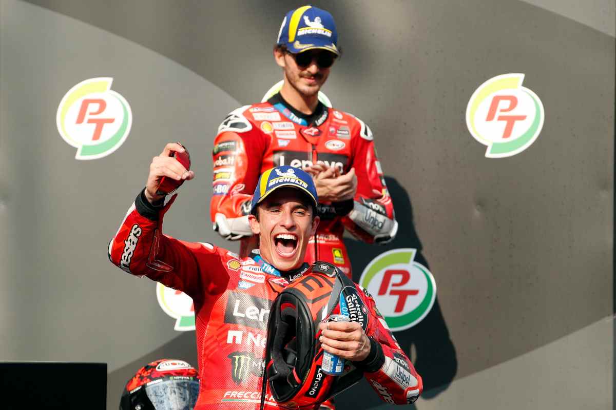 Marquez e Bagnaia sul podio